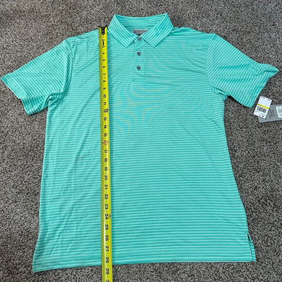 PGA TOUR Men's Striped Golf Polo Shirt In Cockatoo - Picture 14 of 16